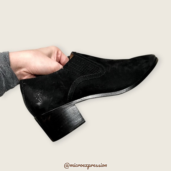 $339 Frye Eleanor Black Leather Western Shootie Everyday Casual Comfy Ankle Boot - Picture 11 of 16